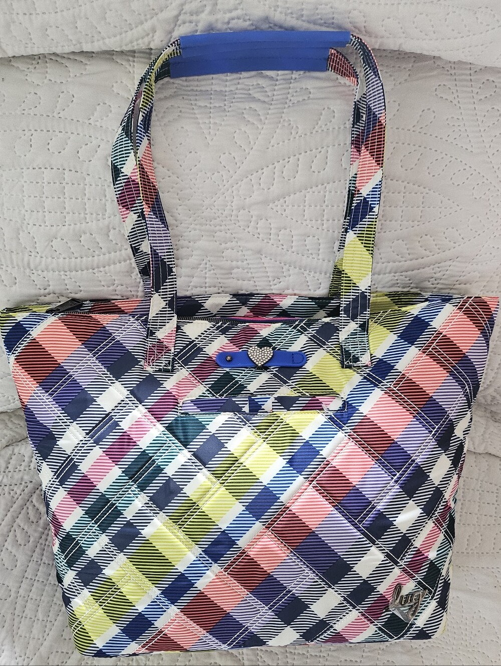 $99 Retail Lug Rainbow Plaid Skyliner Tote - Sold Out Everywhere & HTF